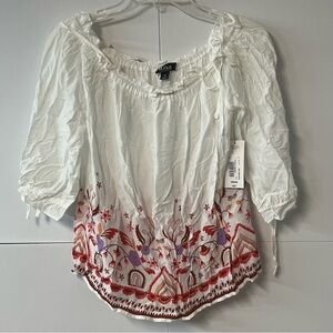 ✨NWT✨ A.N.A White Floral Off Shoulder Top. Size Medium.